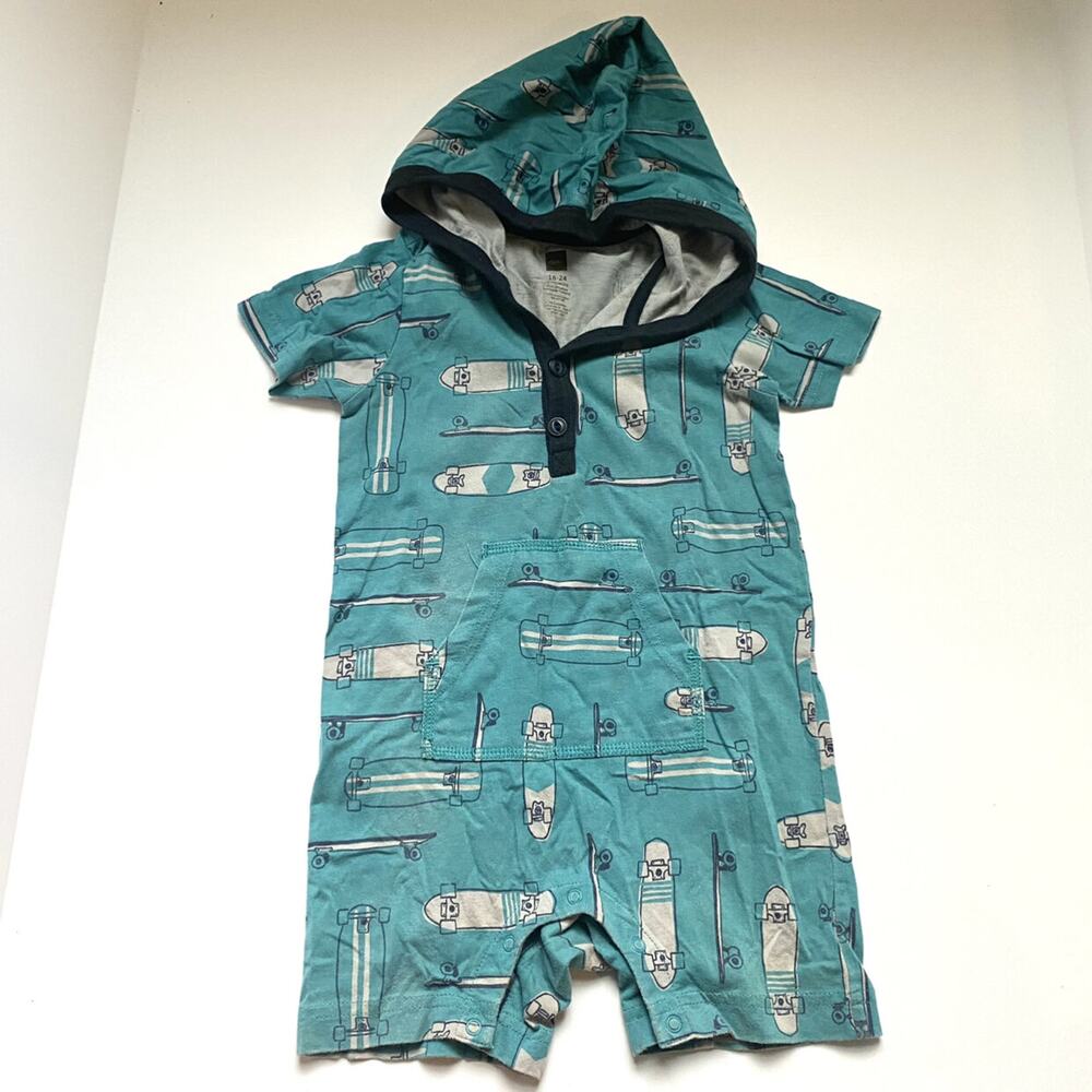 Tea Collection Skateboard Hooded Romper